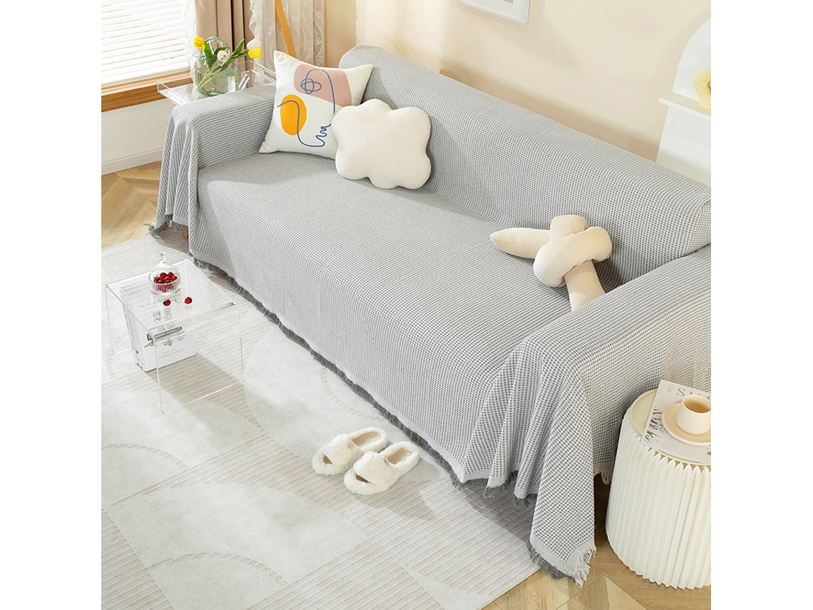 Capa Para Sofá Resistente A Animais De Estimação, Lavável, Serve Para Sofás Com Três Almofadas (180 X 300 Cm), Cinza. Panoona