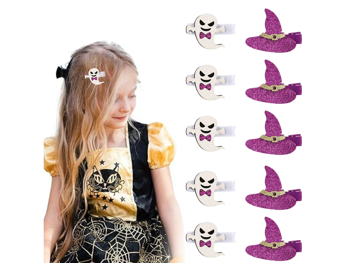 10 Pcs Clips de Cabelo Divertidos de Halloween Acessórios de Cartoon RNEMITERY