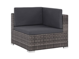 Maison Exclusive - 6 Pcs Conjunto Lounge De Jardim C/ Almofadões Vime Pe Cinzento