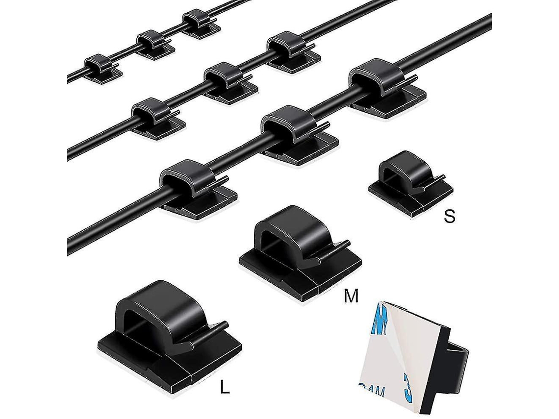 100 Peças De Clipes De Cabo Autoadesivos, Clipes De Luz, Clipes De Fio, Gerenciamento De Cabos Olysi Shop