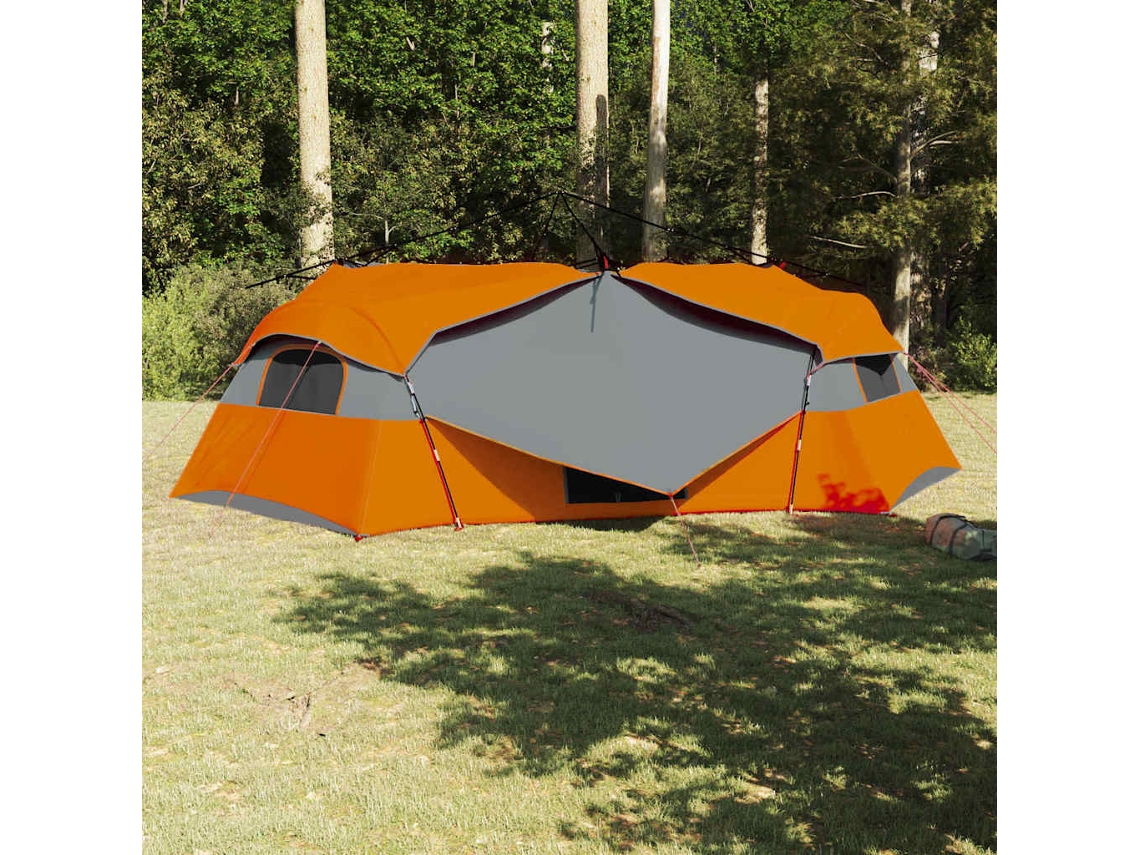 Vidaxl Tenda Interior 8 Pessoa Cinza E Laranja Tafetá