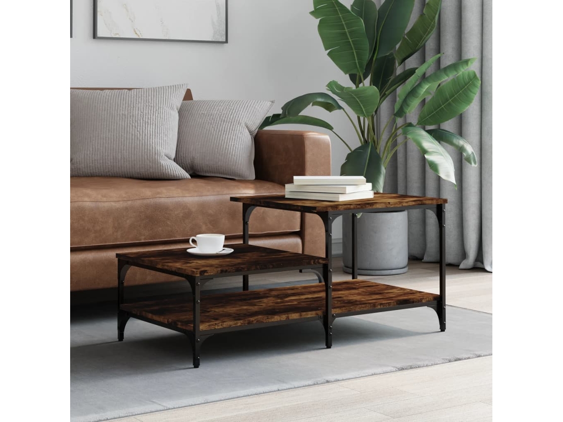 Vidaxl Mesa De Centro 100x50,5x45 Cm Derivados Madeira Carvalho Fumado