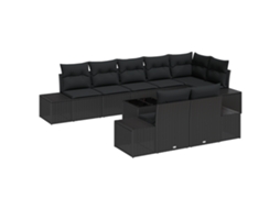 Conjunto 9 Conjunto De Jardim Vidaxl Preto Vime Pe (55 X 55 X 37 Cm)