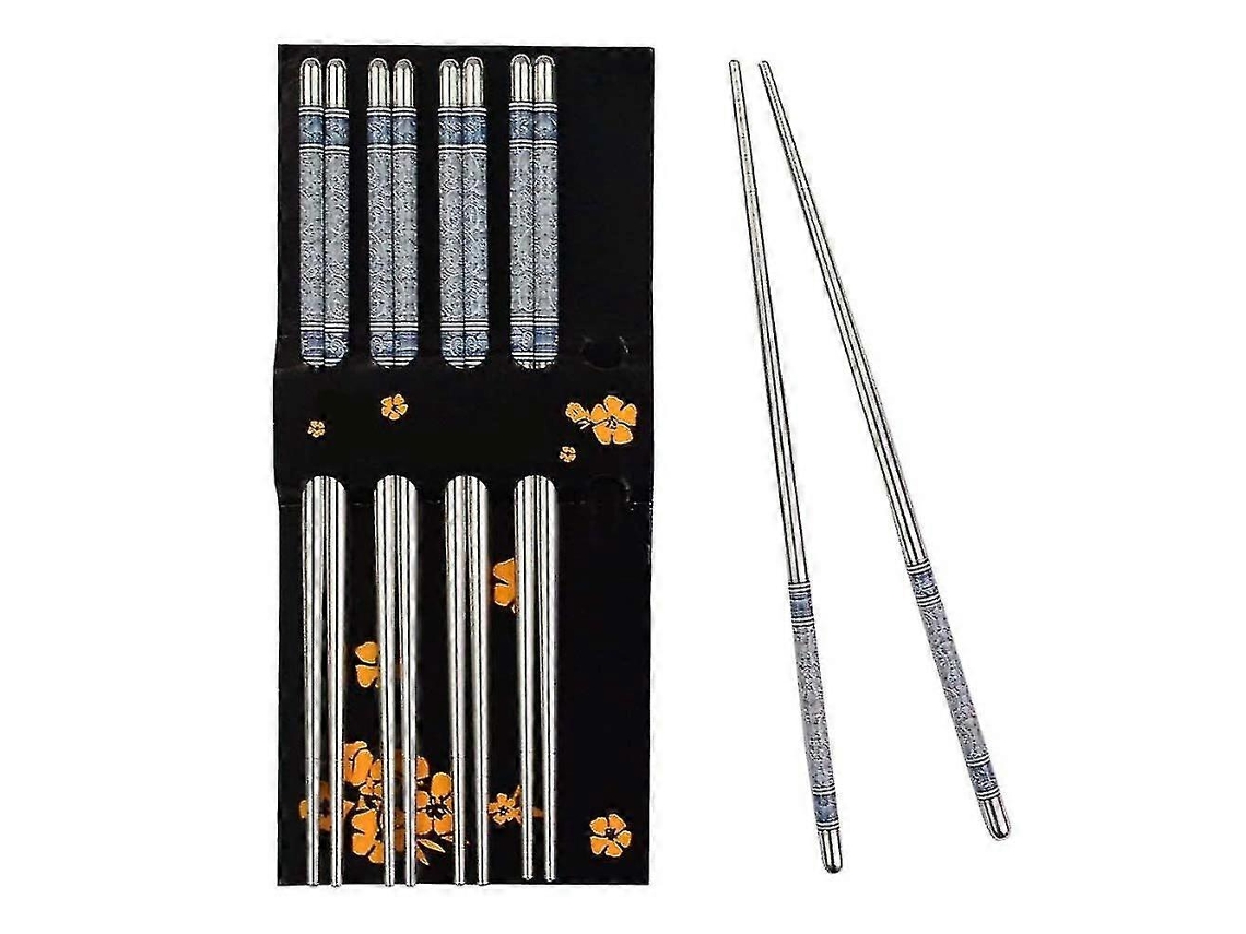 Configuração 10 Varas De Aço Inoxidável 22,5 Cm Branco E Azul 5 Pares