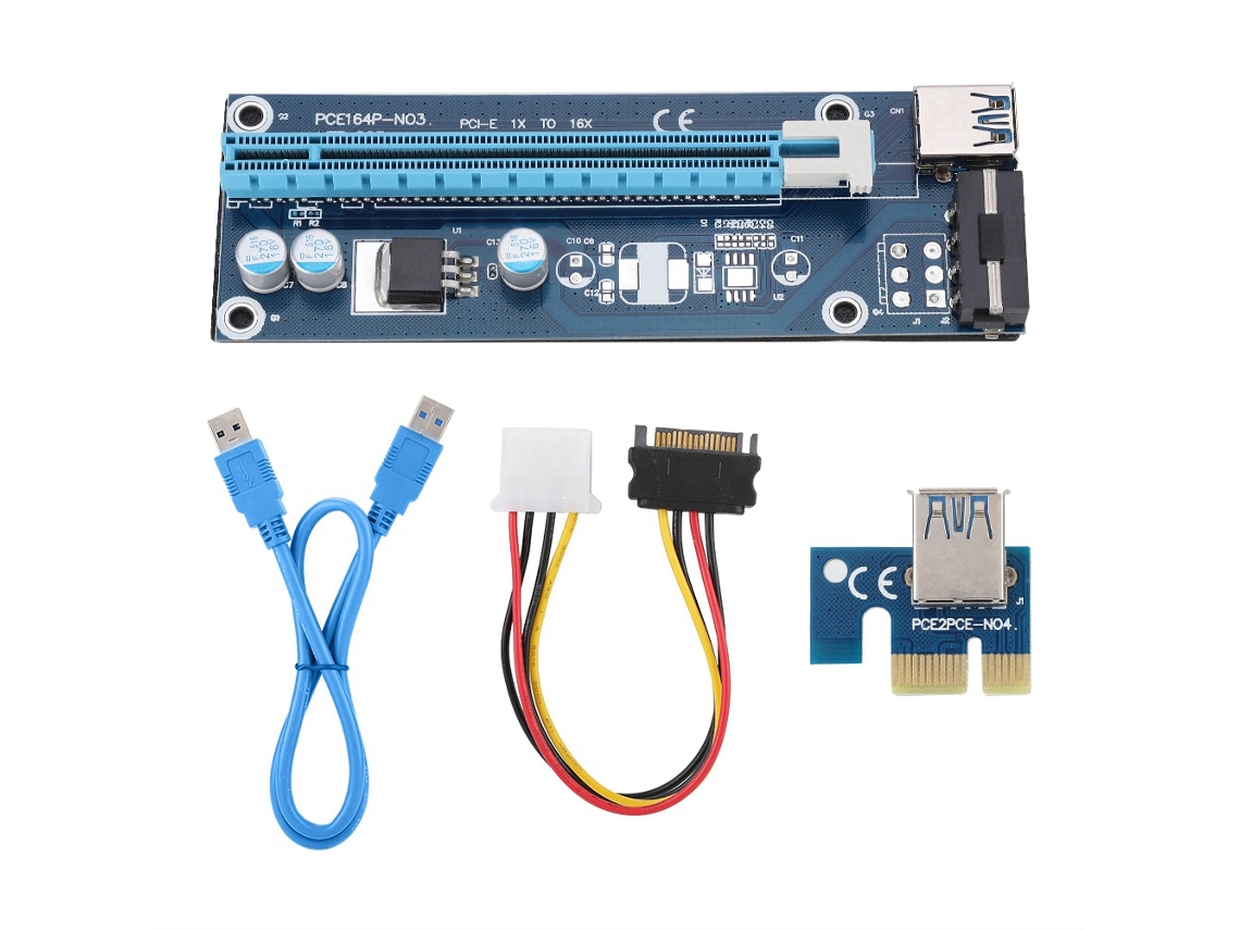 Adaptador de placa Riser (extensão PCI-E, mineração de Bitcoin)