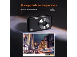 Câmera Digital Portátil Laxiscreed Com Vídeo 1080p E Sensor De 44mp Para Fotos E Gravações De Alta Qualidade