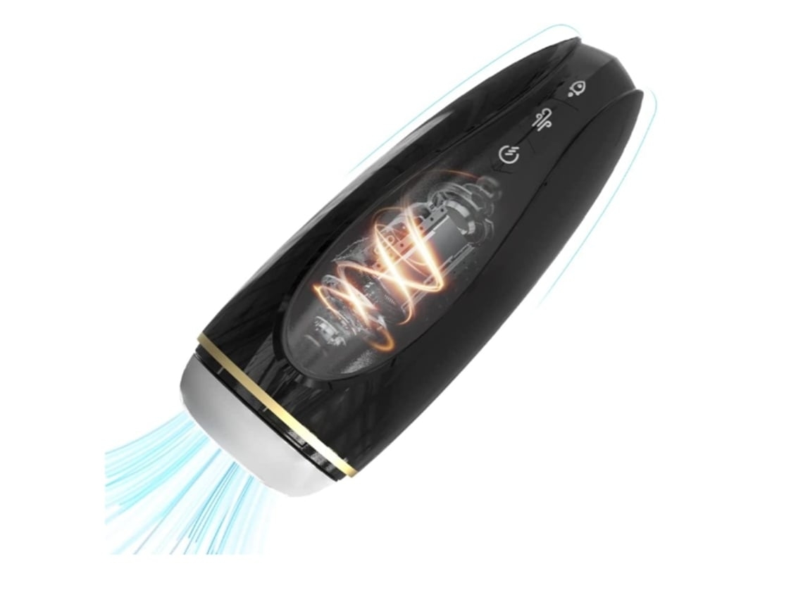Copo De Masturbação Masculina Automática Com 9 Modos De Vibração Poderosos 5 Modos De Absorção Preto Ushion