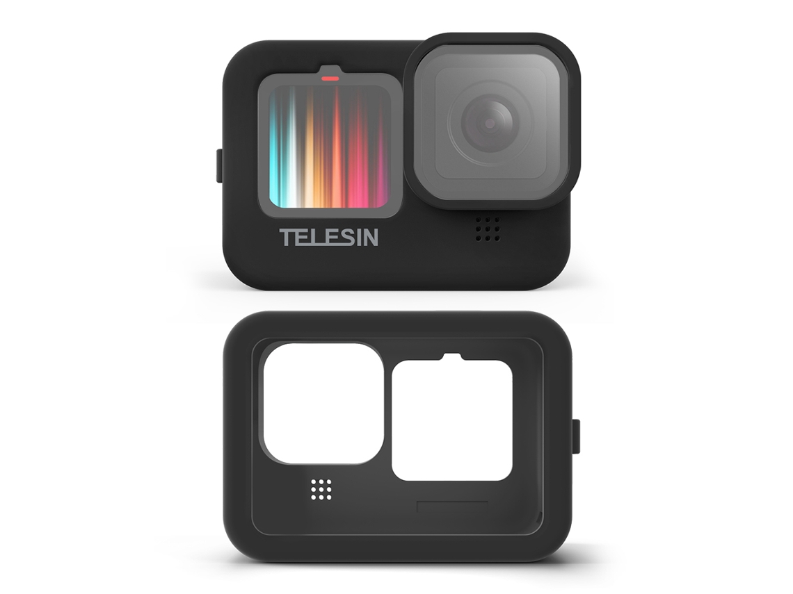 Capa protetora de silicone para GoPro Hero 9 10 Black com tampa de lente e cordão, acessórios de proteção