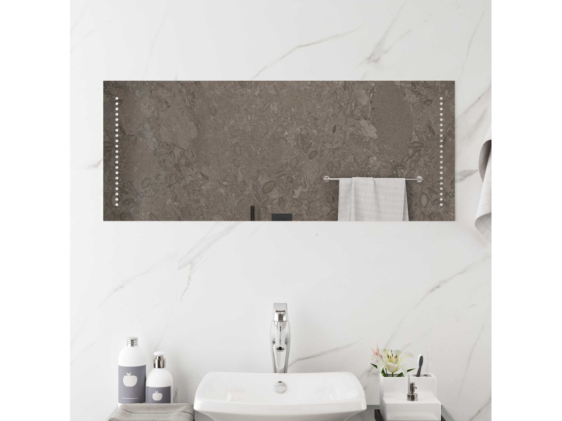 Vidaxl Espelho De Banheiro Led Transparente 100 X 40 Cm Retangular