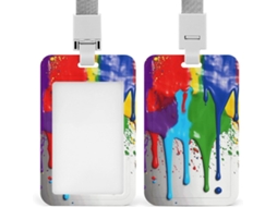 Clipe Crachá, Lindo Fundo Estampado Com Cordão, Porta Crachá, Cordão Identificação, Suporte Escritórios