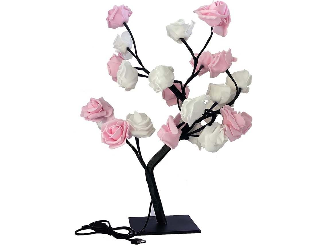 Abaixo, em formato de rosa, para escrita. Bonsai com alimentação USB, ideal para casamentos, casa, sala de estar e quarto.