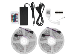 Rebe-cinta Led Smd5050 300 Leds 12v Ip65 Rgb Com Controle Remoto 24 Teclas Iluminação Ambiente Flexível