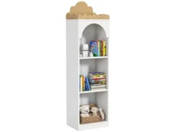Estante de Livros BTFORUS infantil, 3 níveis, 40x30x139.5cm, branco e madeira