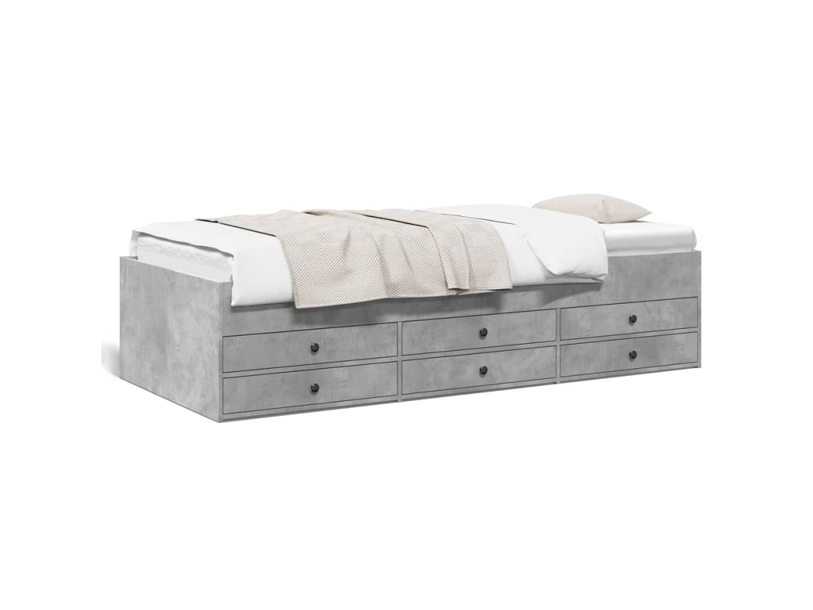 Daybed, Daybeds Vidaxl Cinzeto Madeira Processada (100 X 200 Cm)