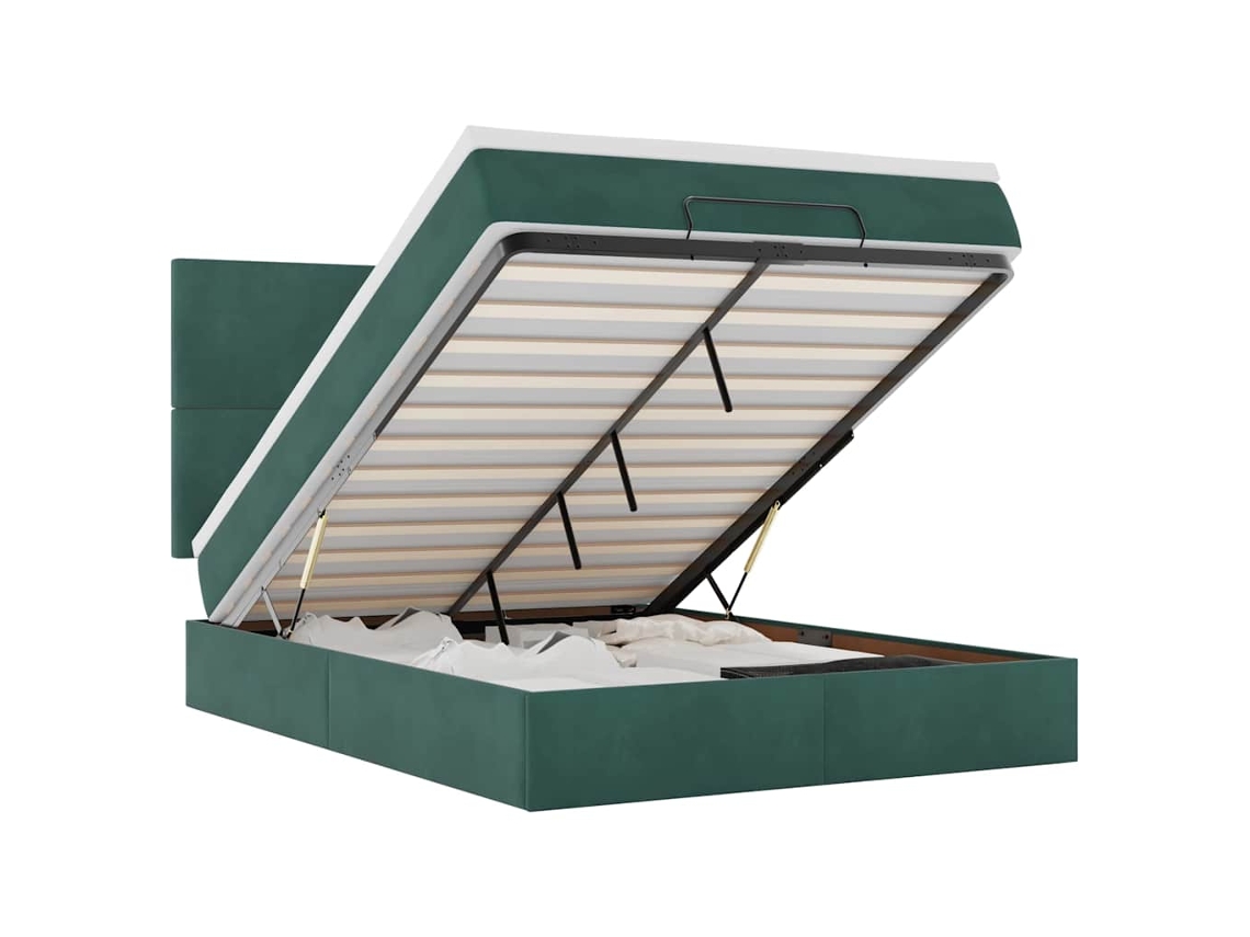 Ottoman Bed, Ottoman Beds Vidaxl Verde Veludo (140 X 200 Cm)