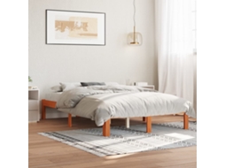Cama Sem Colchão 140x200 Cm Madeira Pinho Maciça Castanho-mel