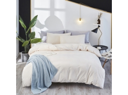 Conjunto de Capas de Edredão LUUCOZK Cama de None Peças Bege