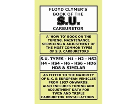 Livro Floyd Clymers Book Of The S.u. Carburetor De Floyd Clymer (inglês)