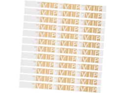 Pulseiras VIP Veemoon 100-Gold para Eventos e Shows, Pulseiras de Papel Sintético com Superfície Sólida, Seguras e Leves