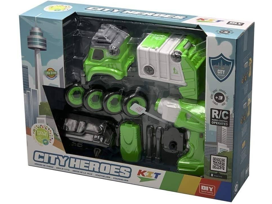 Veículo Telecomandados TACHAN Camião do Lixo para Montar com Sons Verde
