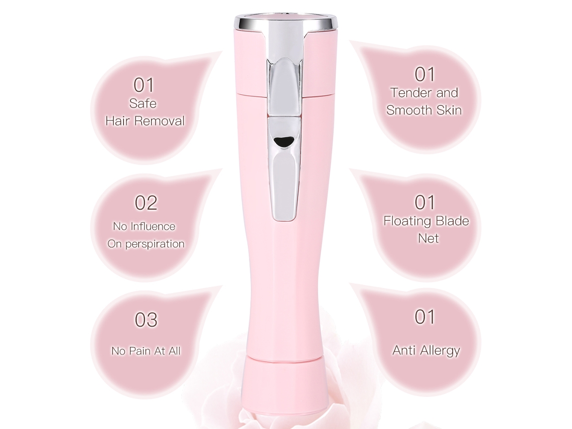Depiladora Elétrica Para Mulher Mini Depilador Sem Dor Para Bikini Axilas Braços Pernas Afeitadora Corporal