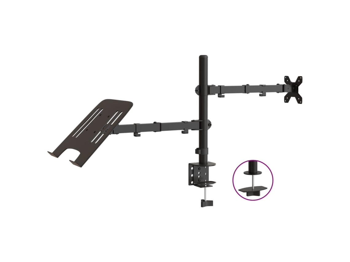 Suporte Para Monitor Vesa Vidaxl Aço Preto (75/100 Mm)