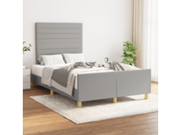Vidaxl Estrutura De Cama Sem Colchão 120x200 Cm Tecido Cinzento-claro