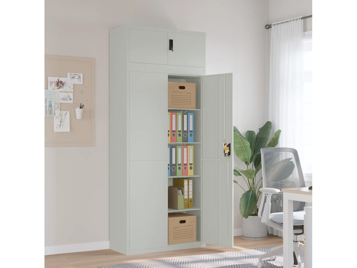 Vidaxl Arquivador 90x40x220 Cm Aço Cinzento-claro
