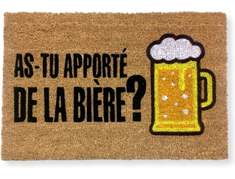 Tapete de Entrada KOKO DOORMATS As-Tu Apporté De La Bière? (Castanho - 60 x 40 x 1.50 cm - Fibra de Coco e Base de PVC)