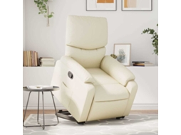 Vidaxl Poltrona Reclinável De Massagens Couro Artificial Cor Creme