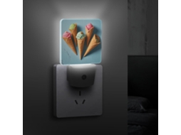 Luminária Noturna Em Formato De Casquinha Sorvete, Luminária De Parede Led Com Sensor Crepuscular, Luzes Noturnas