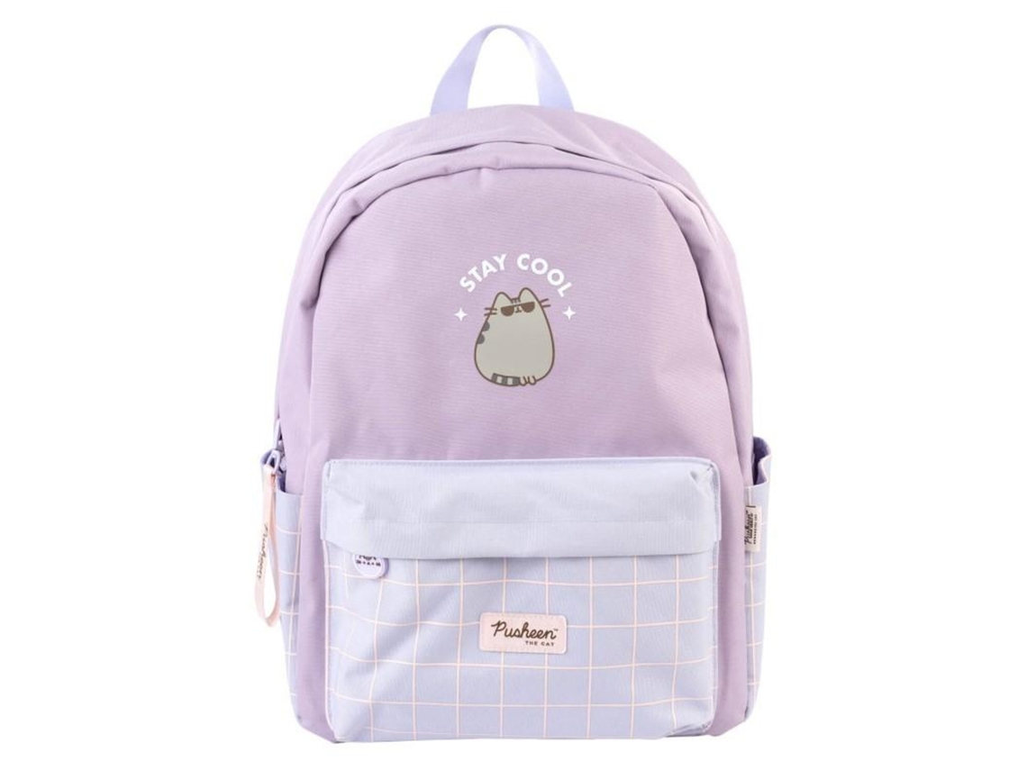 Mochila Com Bolso Frontal Grande E Laterais Estampadas Mantenha A Calma