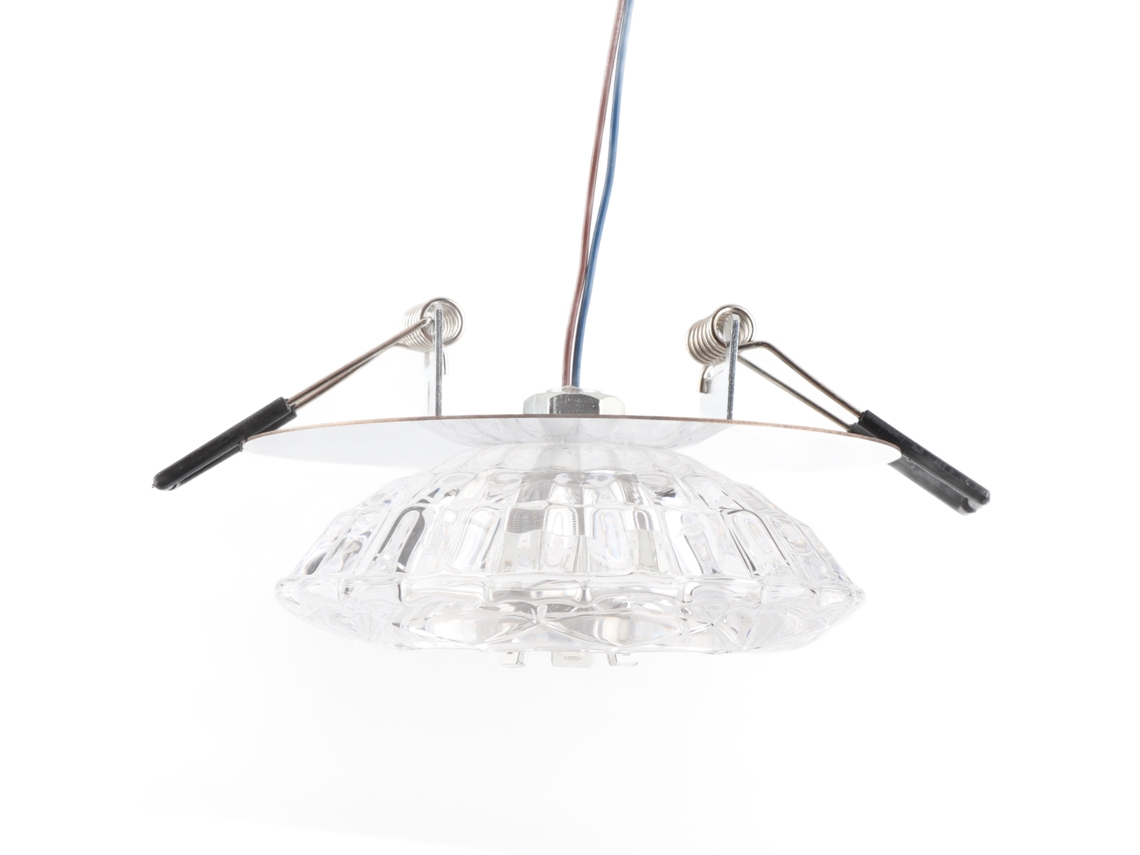 Lâmpada de Teto Led Embutida 3w Spot Light com Vidro Cristalino para Sala Quarto Corredor | S/MARCA