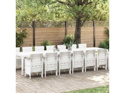 Vidaxl Conjunto De Jantar Para Jardim Com Almofadas 15 Unid. Branco Pp
