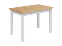 Conjunto 1 Mesa De Bordo Vivo Vidaxl Branco Madeira De Pinho Maciça (112 X 70 X 76,5 Cm)