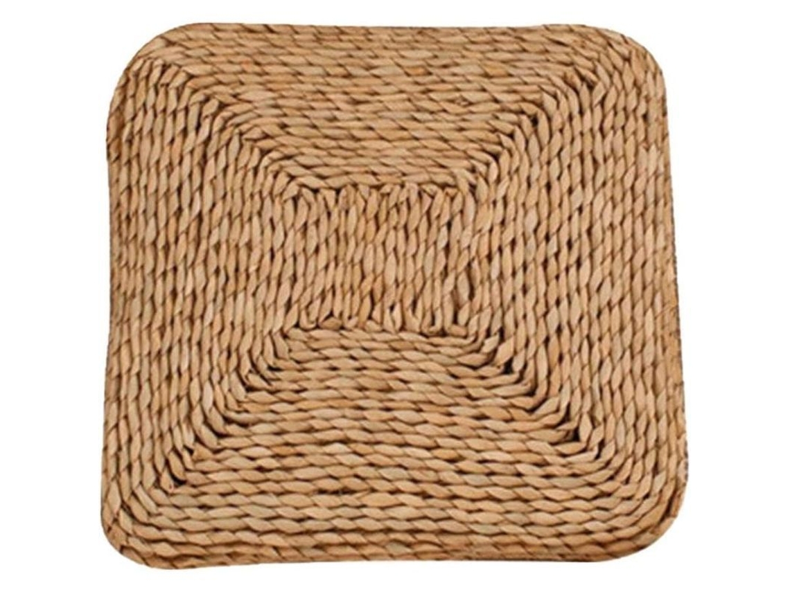 Cojín De Tatami Natural Cuadrado 30x30cm De Junco Ecológico Com Espessura De 1.5cm Para Cadeira, Solo, Yoga E Meditação