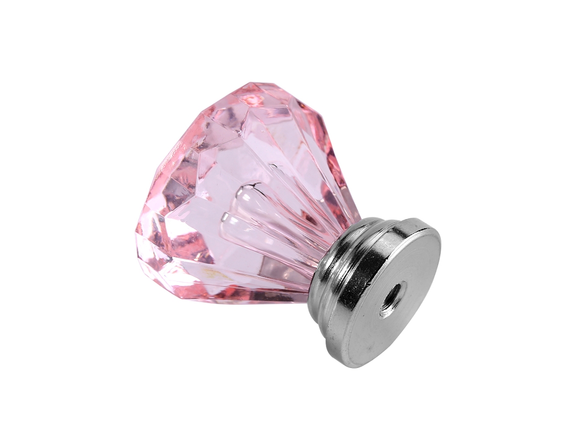 Lanterna de Vidro Puxador (25mm Rosa, Material Acrílico)