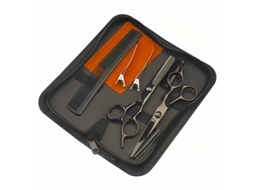 Kit De Tesoura De Corte Cabelo, 7pcs Ferramenta Profissional Para Corte E Aparar Cabelos Com Precisão (preta) Cuich