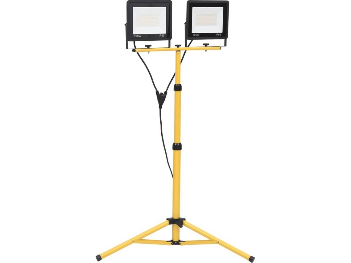 vidaXL Projetor c/ iluminação LED e tripé 2x100 W branco quente