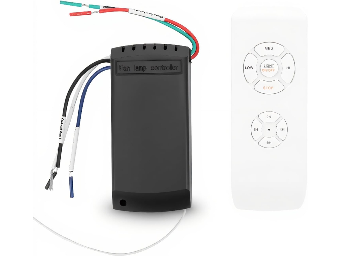 Kit de controle remoto para ventilador de teto, controle remoto para ventilador com luz e botões emborrachados.