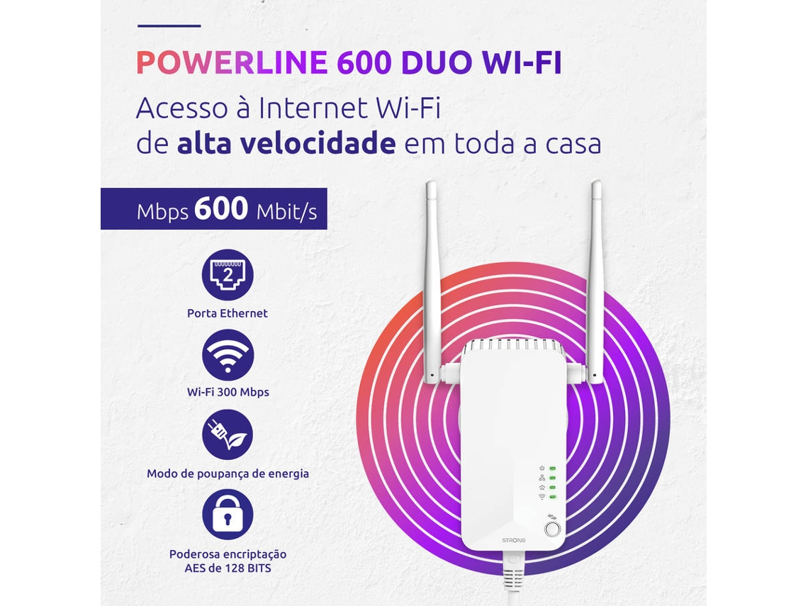 Amplificador Wi-Fi STRONG Powerline Wifi 600 Duo EU V2 (Branco)