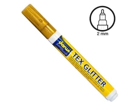Marcador de tinta para tecido - Ouro brilhante - Darwi - Ponta fina - Indelével - Opaco