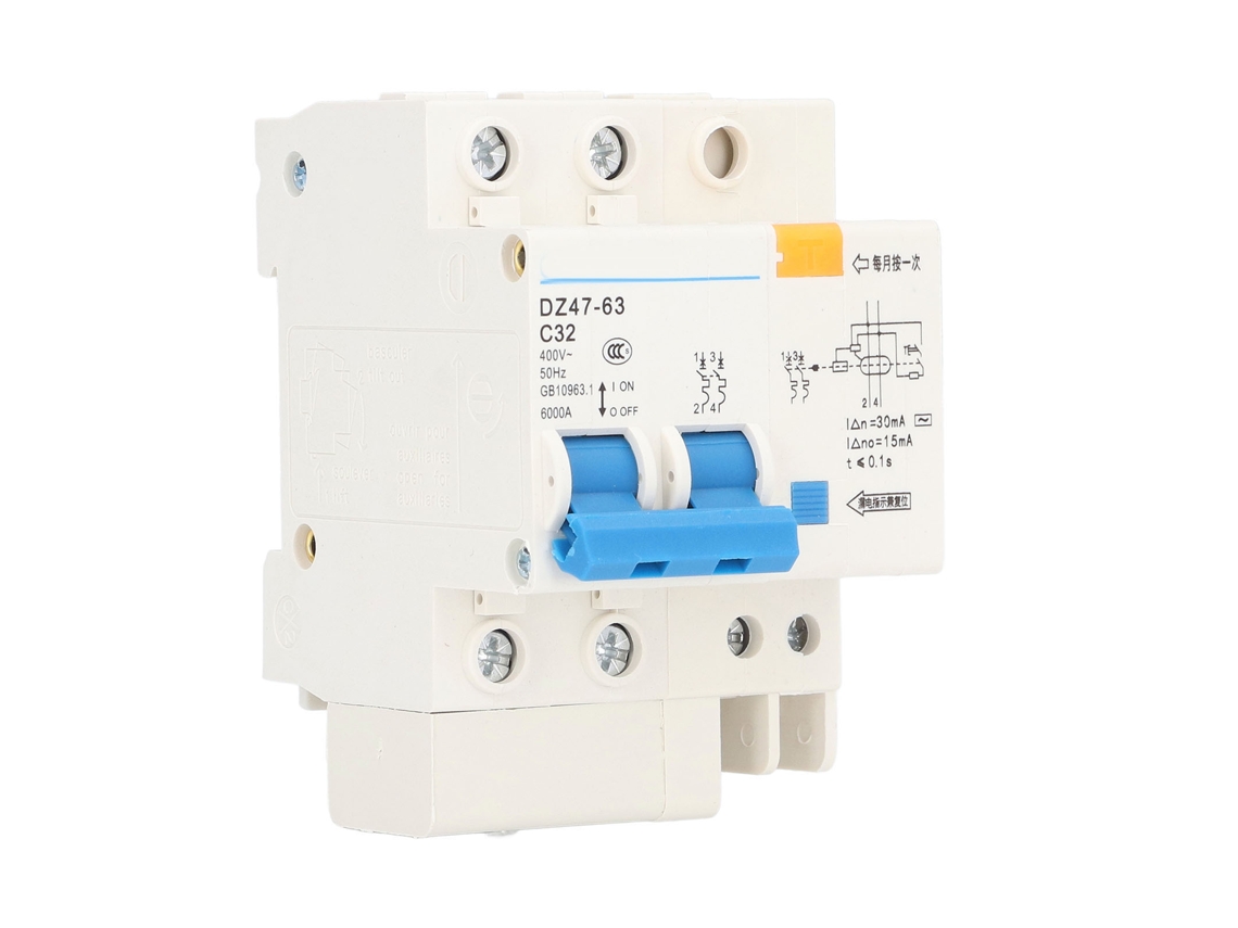 Disjuntor Diferencial Residual De Pequeno Porte Com Proteção 30ma 400v 2p+n 32a Dz4763 C32