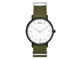 Relógio de Pulso Masculino de Quartzo com Cinto de Nylon Casual Elegante Verde Militar