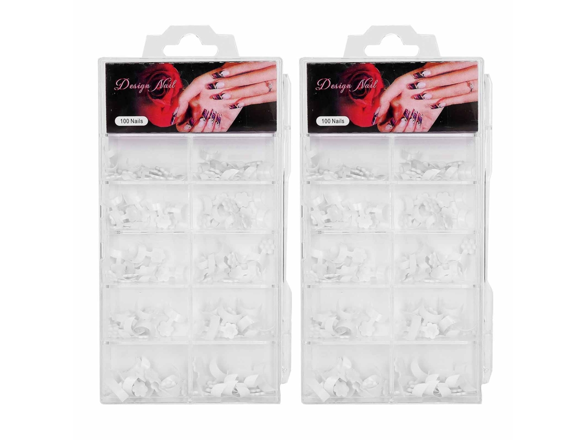 200 Unhas Falsas Em Forma De Meia Lua Portáteis Ferramenta De Manicure Diy Para Casa