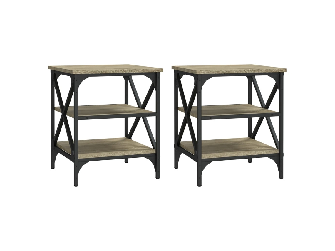 Side Table, Side Tables Vidaxl Marrom Madeira Processada (40 X 42 X 50 Cm)