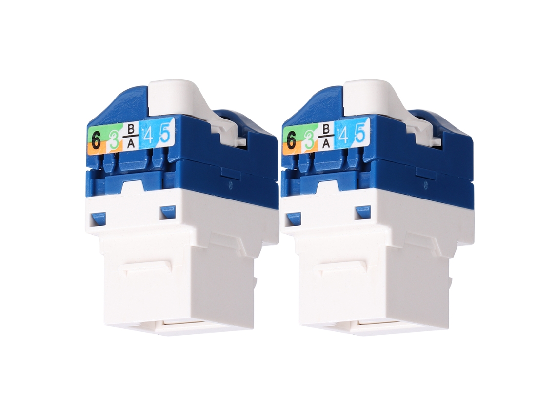 2 Peças Módulo Rotativo RJ45 Cat6 Conexão de Rede Conector Adaptador