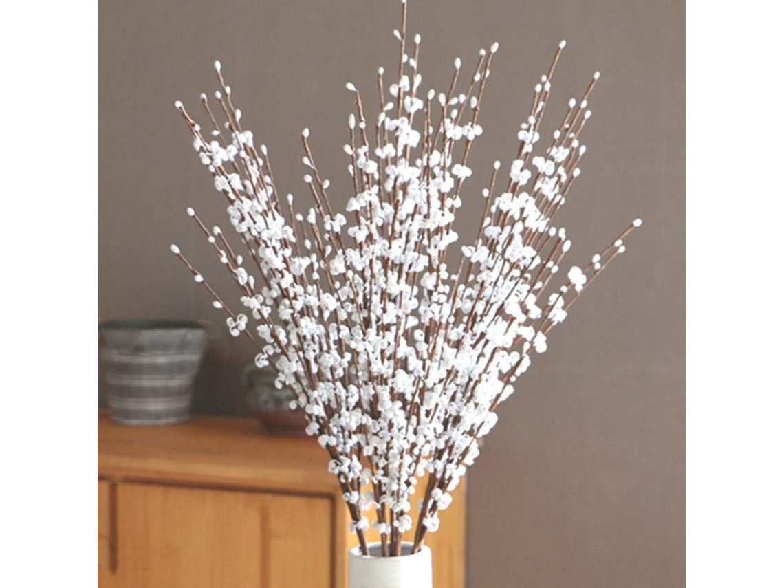 Buquês de Flores Artificiais de Jasmim de 75 Cm , Plantas Artificiais para Hotel, Cozinha e Quarto (branco) AQUAFORGE (29, 5 Polegadas)