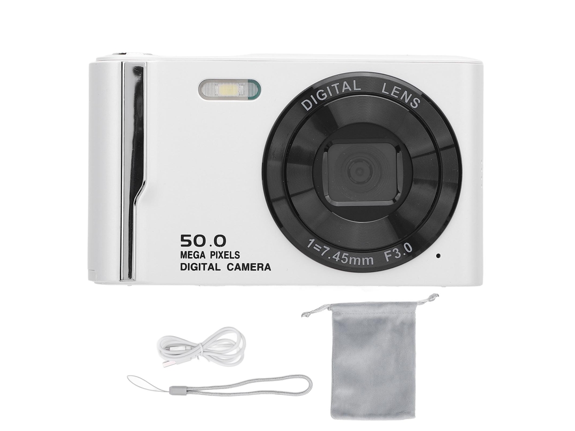 Câmera Digital 4k 50mp Zoom Digital 16x Tela Lcd De 2.8 Polegadas Anti-shake Autofoco Compacta Portátil Para Viagens Branca