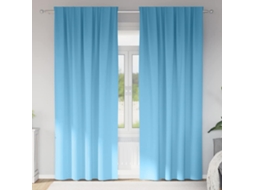 Vidaxl Cortinas Blackout Com Argolas 2 Unid. Azul-claro 225 X 140 Cm
